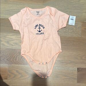 NWT Peach Long Beach Island Onesie